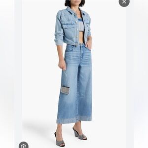 Triarchy Crystal-embellished high-rise wide-leg jeans Size 29